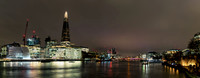 River Thames Panorama from Tower Bridge, London.