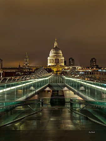 St. Paul's Cathedral from the Millennium Bridge London.