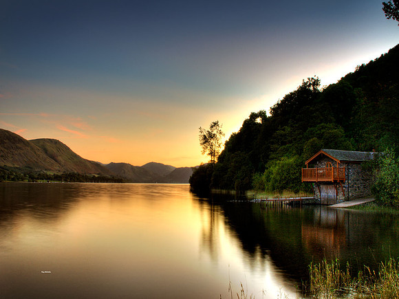 Ullswater boathouse sunrise.
